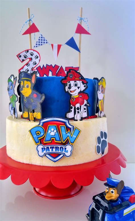 Paw Patrol Cake Wyatts 2nd Birthday Cake Berrie Vanilla 2 Tier Stacked