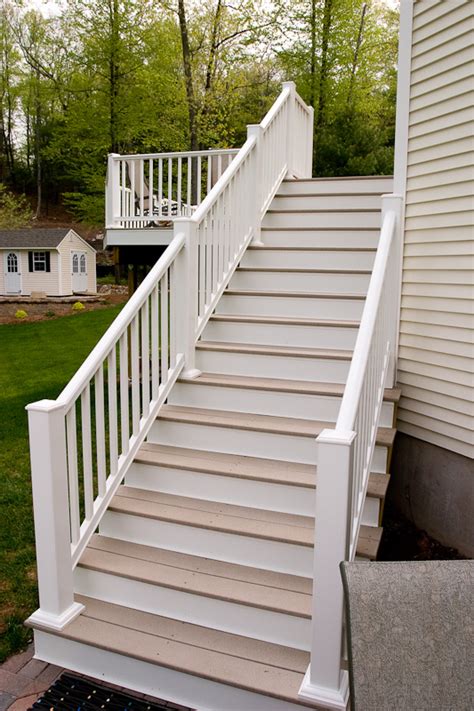 The composite decking image gallery includes photos of trex, deckorators, fiberon, duralife, and more top composite decking brands! Composite deck stairs | Glastonbury CT - Bailey Carpentry