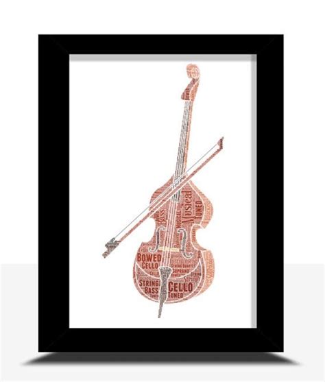 Personalised Cello Word Art Cello Player Art Cello Music Instrument