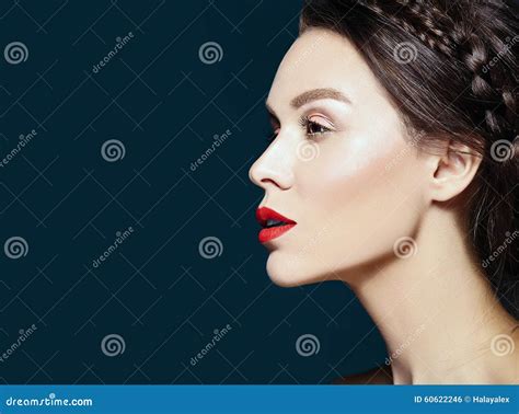Beautiful Woman With Fresh Daily Makeup And Clean Face Stock Photo