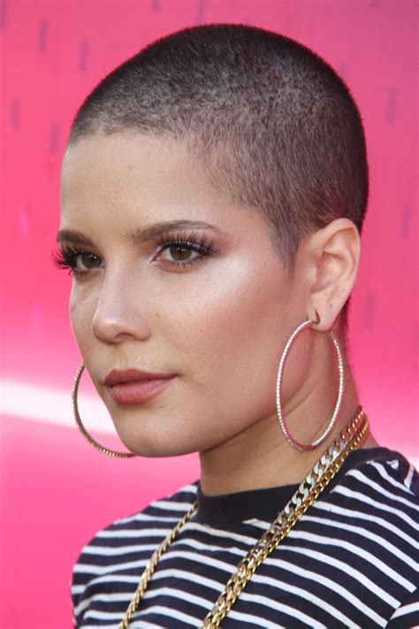 To view this video please enable javascript, and consider. Halsey Straight Medium Brown Buzz Cut Hairstyle | Steal ...