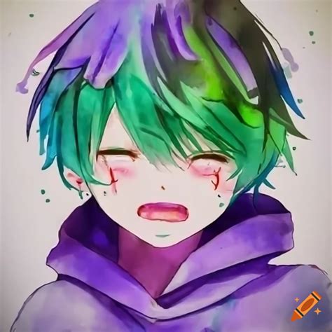 Happy Crying Anime Boy