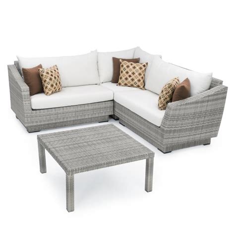 Browse patio furniture and firepits in varying sizes and styles. RST Brands Cannes 4-Piece Patio Corner Sectional Set with ...