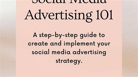 Social Media Advertising 101 Workbook