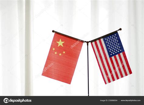 National Flags China United States Seen Jinan City East Chinas Stock