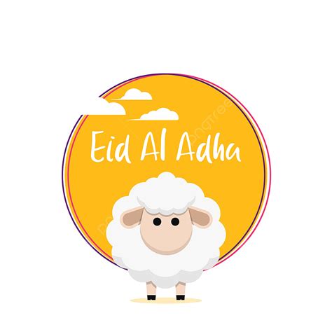 Eid Al Adha Vector Art Png Eid Al Adha Greeting With Sheep Cartoon