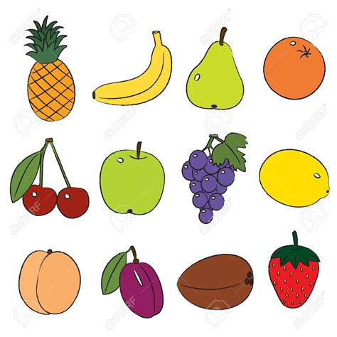 13 Fruit Clip Art Preview Cute Fruits Digit Hdclipartall