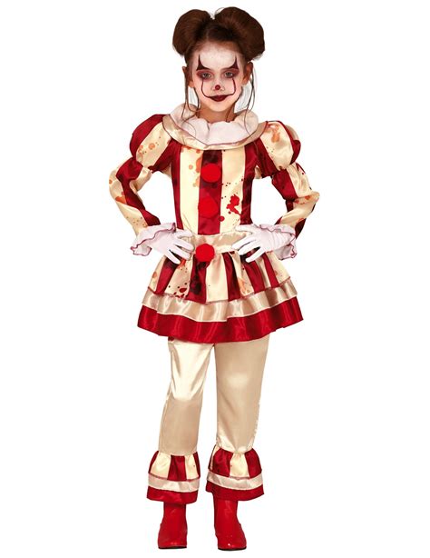Killerclown Kostüm Für Mädchen Halloween Kostüm Beige Rot Günstige