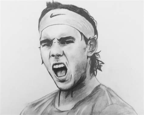 Rafa Nadal Portrait Drawing By Gggraphicdesign Redbubble