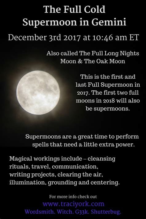 the full cold supermoon in gemini simple rituals and infographic for december 3rd 2017 traci
