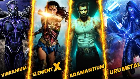 uru vs vibranium vs element x vs adamantium which metal is most powerful [ hindi ] youtube