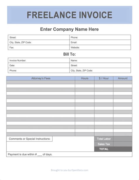 Free Blank Invoice Templates Pdf Word Excel