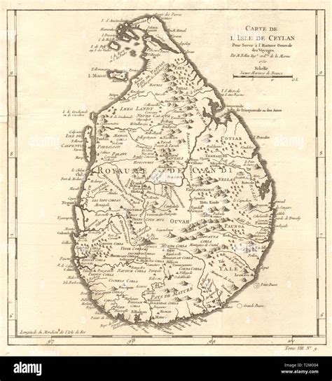 Carte De Llsle De Ceylan Lo Sri Lanka Isola Di Ceylon Bellin 1750
