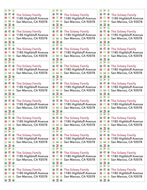Christmas Printable Address Labels