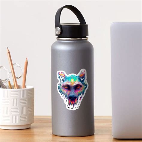 Psychedelic Wolf Trippy Art Sticker For Sale By KyoriStore Redbubble