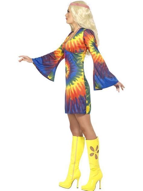 Smiffys 1960s Tie Dye Hippie 60s Culture Adult Womens Halloween Costume 20741 Women
