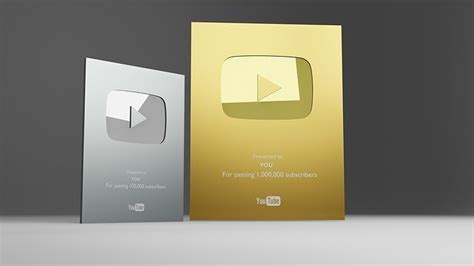 Youtube Play Buttons Silver And Golden Play Buttons 3d Model Cgtrader