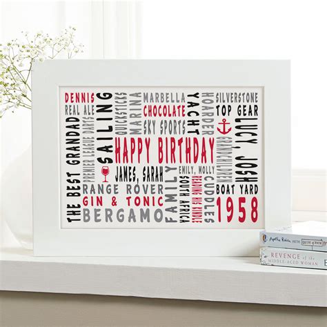 What should 60th birthday presents say? Personalized 60th Birthday Gifts For Him | Chatterbox Walls