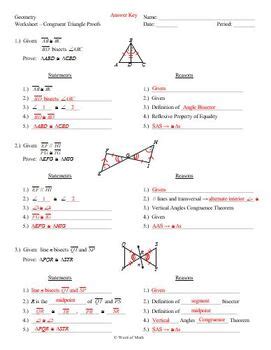 The triangles in figure 1 are congruent triangles. Geometry Proofs Worksheet - Congruent Triangles by Word of ...