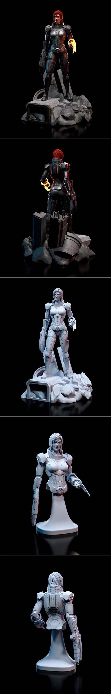 Desire Fx 3d Models Commander Shepard Female 3d Print Model Stl