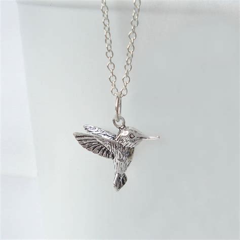 Sterling Silver Antique Hummingbird Necklace By Mia Belle