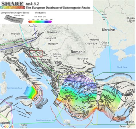 2 section of the map of the seismogenic faults in europe basili et download scientific diagram
