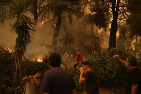 Forest Fire Ravages Greek Island The Columbian