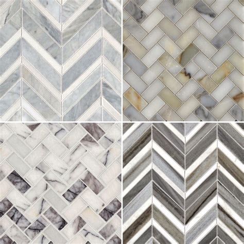 Beautiful New Marble Herringbone And Chevron Mosaics Available From