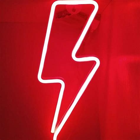 AC/DC Inspired Red Lightning Bolt LED Light | BowieGallery