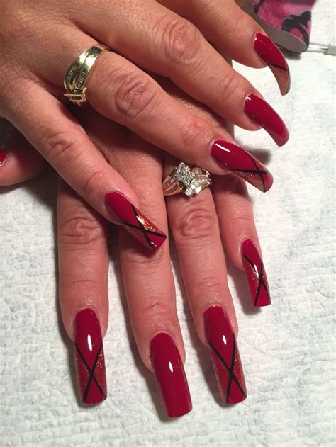 Pin By Angie Mendez On My Nails By Sharyl Long Nails Red Nails Long