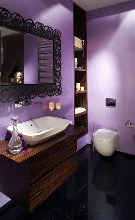 Lavender Paint Purple Bathroom Furniture Apartment Bathroom Design