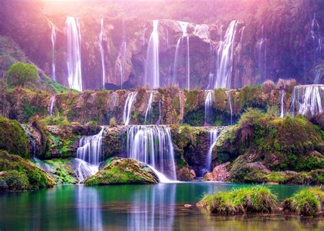 Aofoto 7x5ft China Waterfalls Backdrop Beautiful Scenery