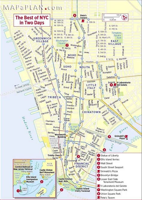 The Best Of Nyc In Two Days New York Top Tourist Attractions Map New