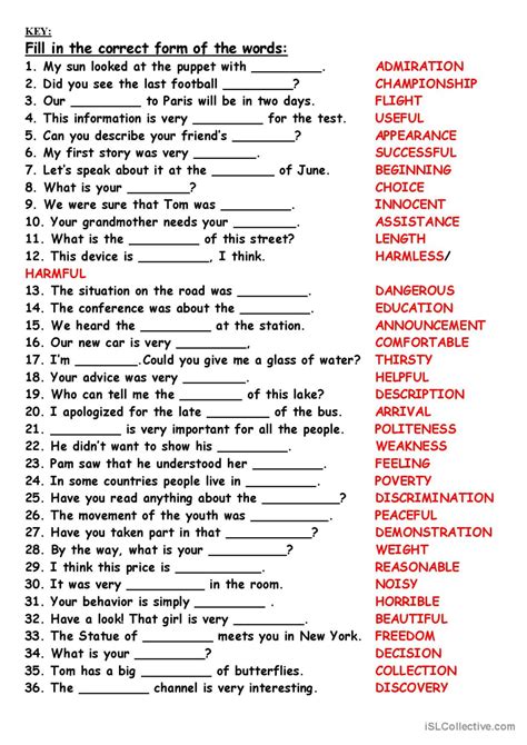Word Formation English Esl Worksheets Pdf And Doc