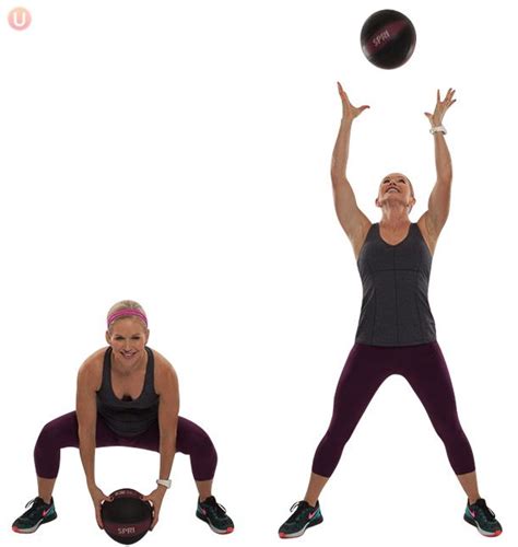 How To Do Medicine Ball Squat Toss Medicine Ball Workout Medicine Ball Ball Exercises