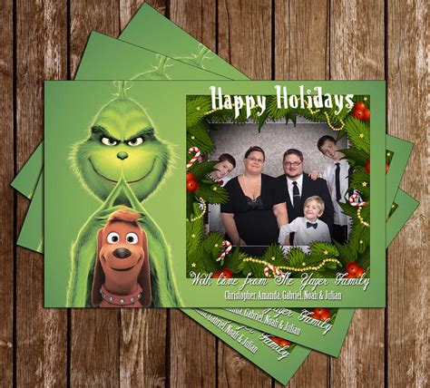 Personalized Grinch Christmas Cards Christmas Carol
