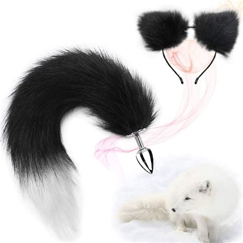 Wholesale Stainless Steel Anal Butt Plug With Faux Silver Fox Tail And