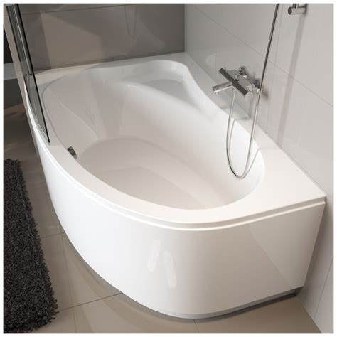 Mit ihrem eckigen und runden design sowie zwei gleich schräge rückenteile und eine kleine einbuchtung ist diese eckbadewanne der hit in ihrem bad. Riho Lyra Raumspar-Badewanne 140 x 90 cm BA65 - MEGABAD