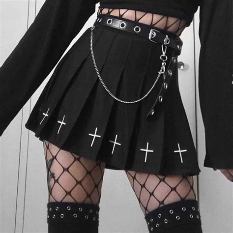 harajuju vintage gothic punk female skirts pleated egirl emo y2k skirt summer 2020 aesthetic hip