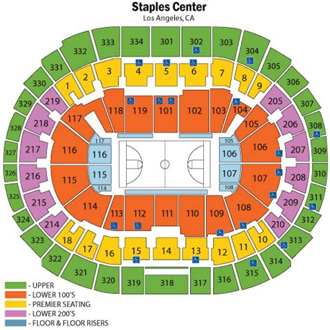 Staples Center Los Angeles Tickets Schedule Seating Chart Directions