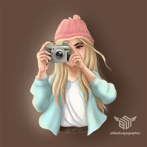 Artstation Girl With Camera Digital Progress Painting