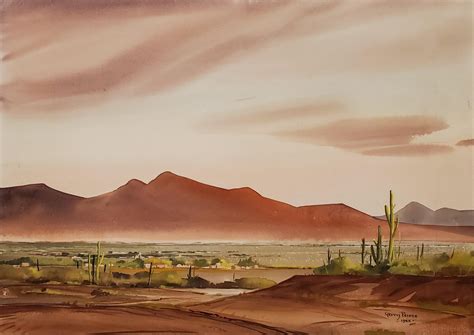 Gerry Peirce Arizona Desert Watercolor At 1stdibs Gerry Pierce