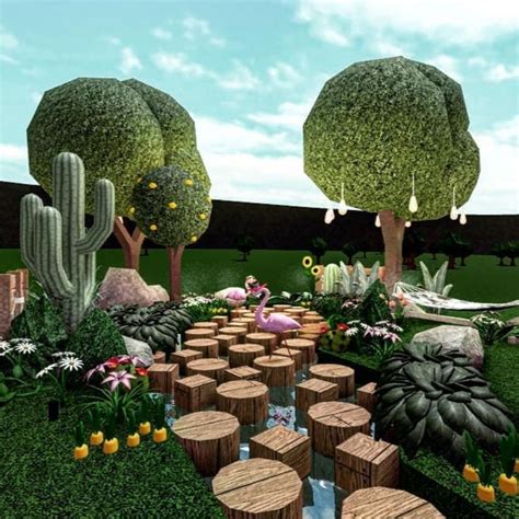 Bloxburg Garden Build In 2022 Back Gardens Garden House Design