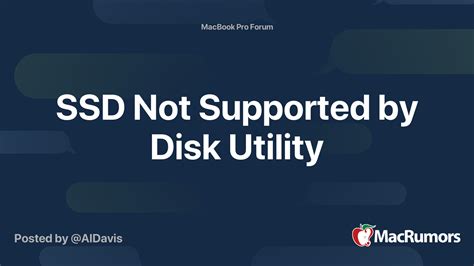 Ssd Not Supported By Disk Utility Macrumors Forums