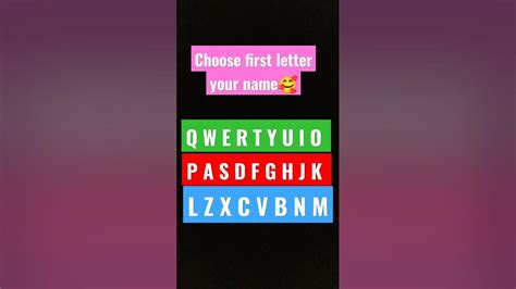 Choose First Letter Your Name🥰 Youtube