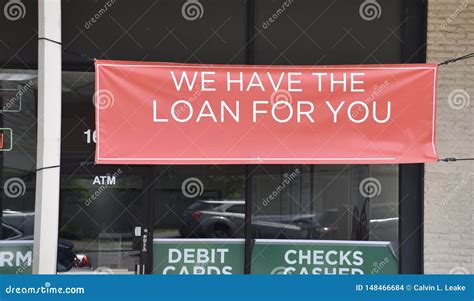 Loan Check Cashing Debit Cards And Money Services Stock Photo Image