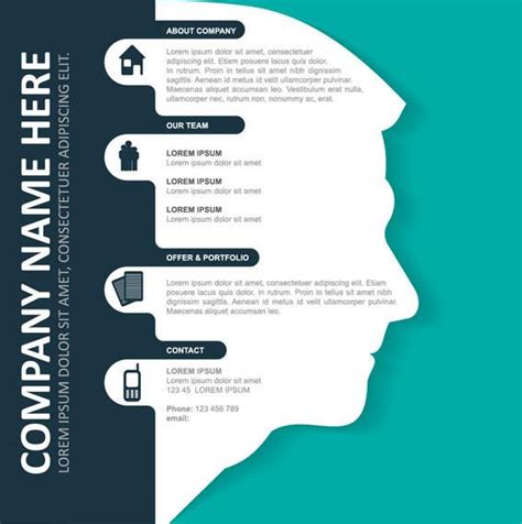 Corporate Infographic Template On Man Face Vector Download