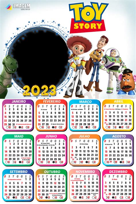 Calendário 2023 Toy Story Para Colar Foto Imagem Legal