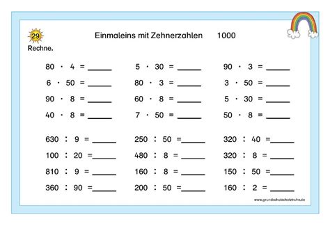 Das kleine 1x1 kann richtig spass machen. 1X1 Dividieren Arbeitsblatt - Division In Der Grundschule ...