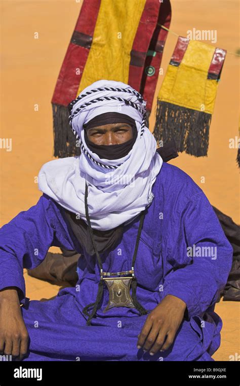 Africa Libya Erg Ubari Tuareg Portrait Stock Photo Alamy